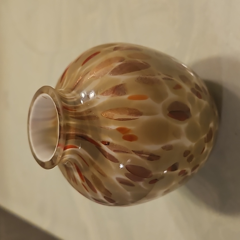 Small blown glass spotted vase